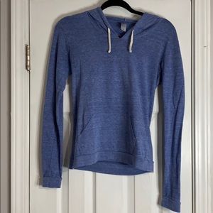 Thin blue pull over hoodie